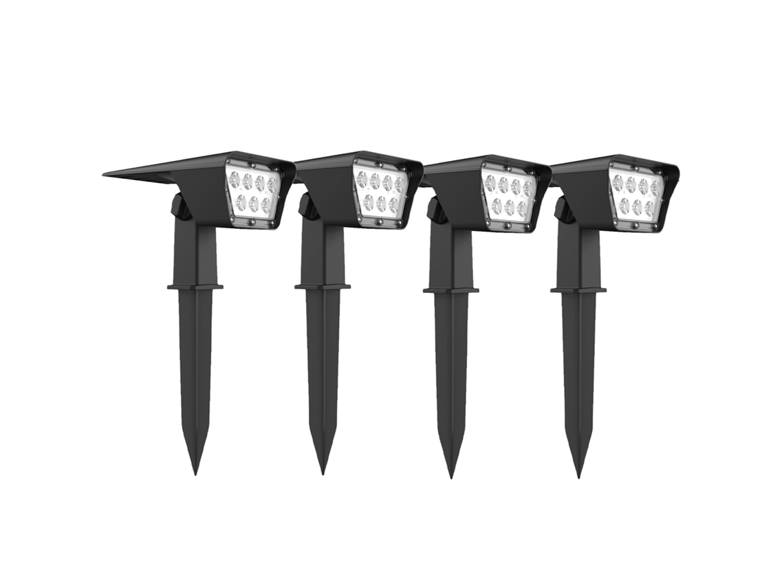 Conjunto De 4 Holofotes Solares 250lm Curtis