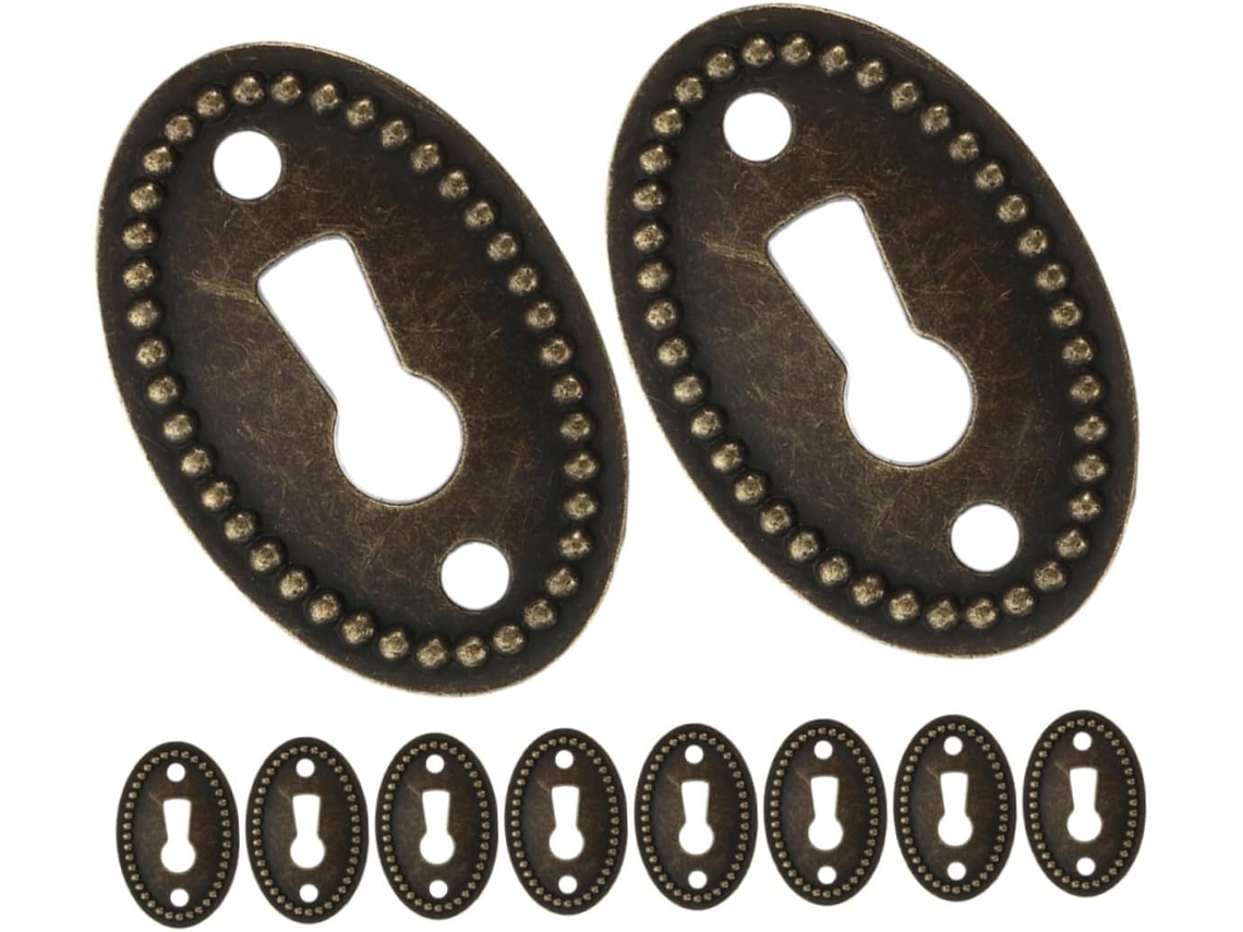 Conjunto De 12 Peças Tampas Fechadura Em Liga Zinco, Placas Decorativas Retrô Para Cômoda E Quarto
