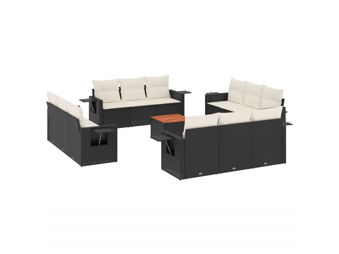 Garden Sofa Set, Garden Sofa Sets Vidaxl Preto Rattan / Vime (n/a)