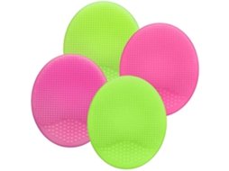 Escova De Limpeza Profunda Para Todos Os Tipos De Pele, Rosa/lima, Pacote Com 4 Unidades
