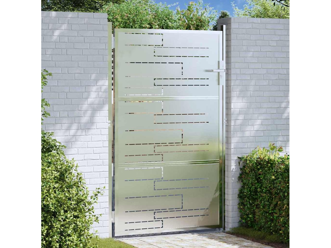 Vidaxl Portão De Jardim 85 X 120 Cm Aço Inoxidável Prateado Trancável