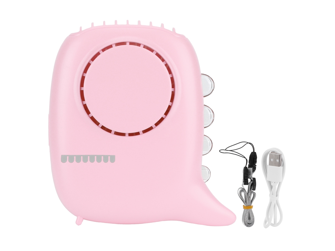 Ventoina Portátil de Pescoço Recarregável com 3 Velocidades Usb Carregamento Rosa | S/MARCA