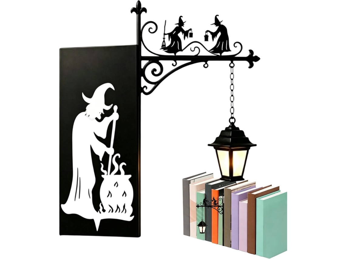 Luminária De Livro Para Biblioteca, Iluminação Decorativa, Tema De Bruxa, Estante De Livros