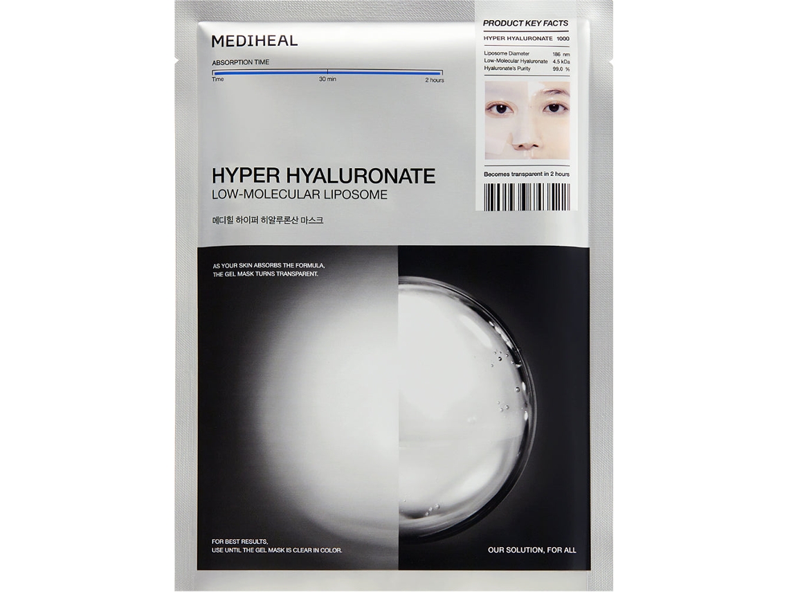 Máscara Hidrogel Multihialurónico com Pantenol Lavanda e Alecrim, 34 Unidades MEDIHEAL