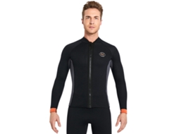 Camisola de Neoprene 3mm, Manga Longa, Zíper Frontal, Surf, Natação, Mergulho | S/MARCA
