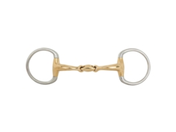 Snaffle de Ponta de Ovo de Articulação Dupla Soft Contact 16 Mm 55 Mm Dourado 13.5 Cmbr