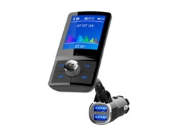 Bluetooth 5.0 Car Kit Handsfree Support Multi Language Large Color Screen Aux Receptor de Áudio Mp3 Player Transmissor Fm Preto ENZONS