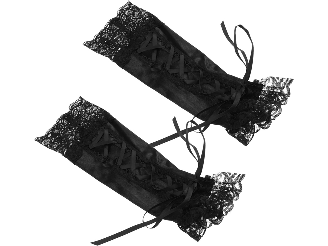 Mangas Elegantes De Renda Preta Para Cosplay E Festas, Acessórios Confortáveis Para Apresentações E Performances.