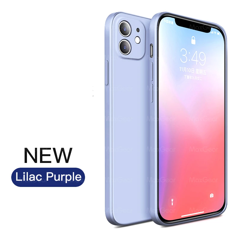 Capa De Silicone Líquido Quadrada (roxa) Para Iphone Se 2 2020