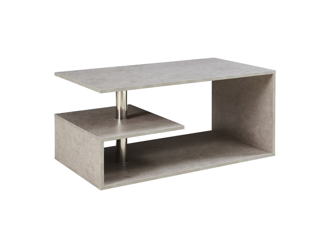 Mesa De Centro Quadrada Moderna Em Madeira Branca De Alto Brilho Com Área De Armazenamento 757533,5 Cm, Pequeno Tampo Deslizante, Capacida Hvorstur
