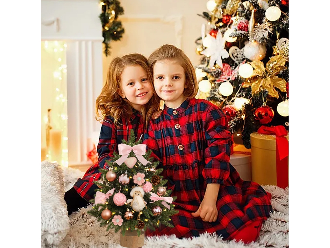Pequenas Árvores De Natal Iluminadas, Pinheiros Artificiais De Luxo Decorados Com Pinhas E Bolas Brilhantes.-aquaforge