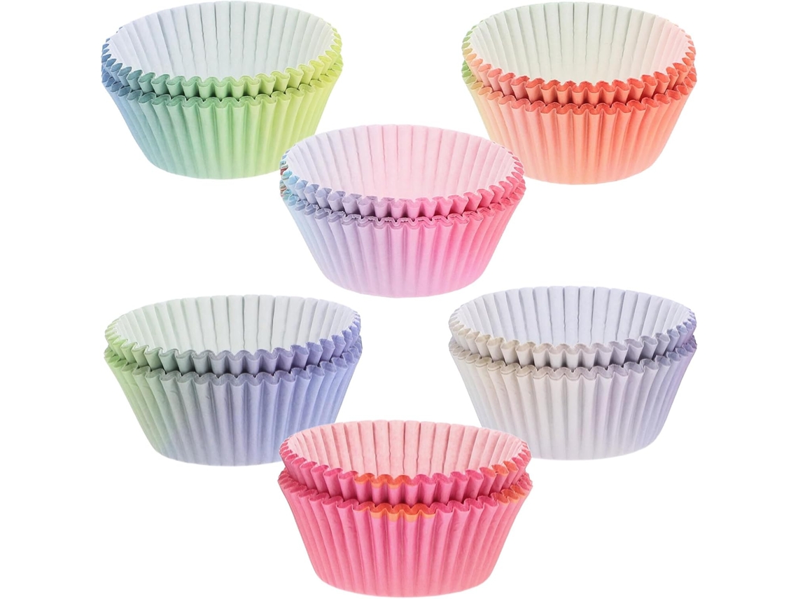 De Papel Para Cupcakes, Resistentes À Gordura E Ao Calor, Em 6 Cores Degradê, Pacote Com 300 Gokoco