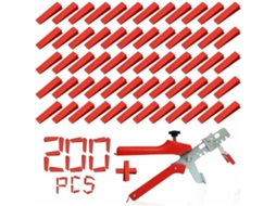 Kit De Sistema De Nivelamento Qu/tile Para Ferramentas De Construção De Paredes De Cerâmica Slowmoose (200 Cunhas 1 Alicate)