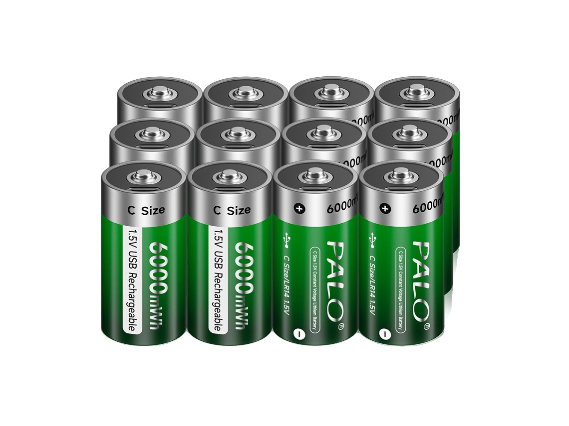 Bateria Li Ion Tipo C Palo, Capacidade De 6000mwh, Recarregável,12pcs Battery Oem