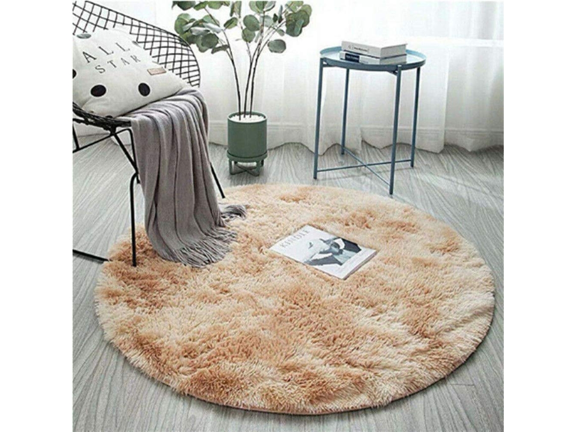 Tapete Ehstmind Shaggy Fluffy Long Pile Redondo Absorção Água Antiderrapante Gradiente Plush Multicor (100x50x50cm)