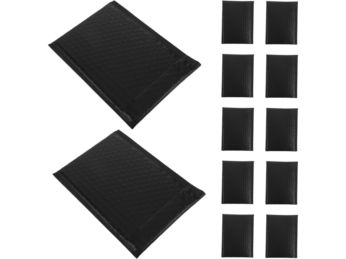 Pacote Com 51 Envelopes Acolchoados Gatuida, Pretos, 15 X 20 Cm, Com Fecho Automático.