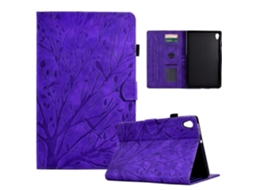 Capa Para Tablet Lenovo M10 Hd 2ª Geração X306x Fortune Tree Pressure Flower Em Pu Com Função De Ativação/desativação Da Função De Hibernação.