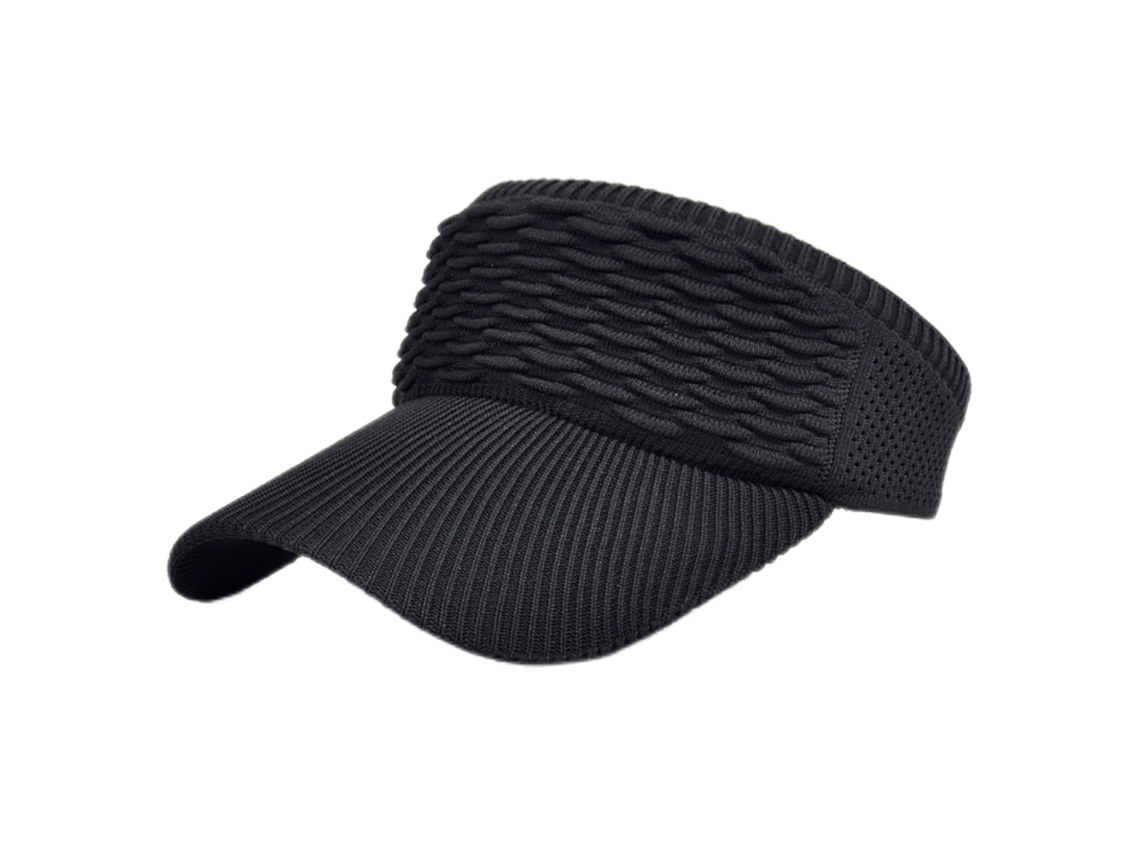 Chapéu De Visor Feminino Verão Tecido Tricot Aba Larga Sem Topo Atividades Ao Ar Livre Protetor Solar