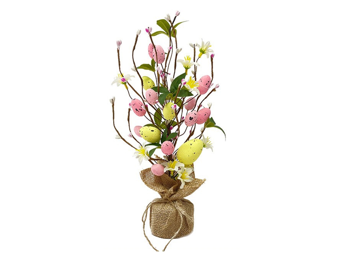 Laxiscreed Árvore Decorativa Easter Egg Linen Pequena Para Decoração De Primavera