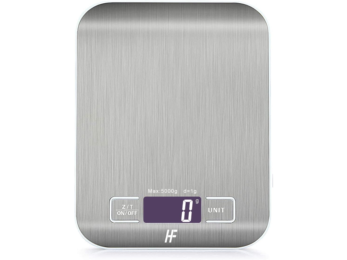 Balança de Cozinha Digital 5 Kg/1 G Plataforma em Aço Inoxidável, Visor Lcd Retroiluminado para Casa e Escritório. AQUAFORGE
