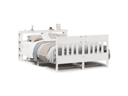 Cama Sem Colchão 120x190 cm Madeira de Pinho Maciça Branco MAISON EXCLUSIVE