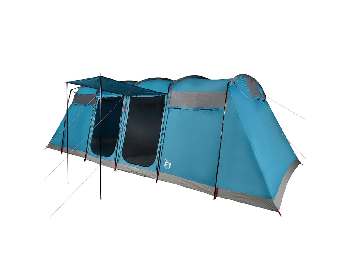 Tenda familiar túnel para 10 pessoas VIDAXL impermeável azul