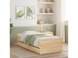 Vidaxl Estrutura Cama Solteiro Pequena C/ Gavetas Carvalho Sonoma