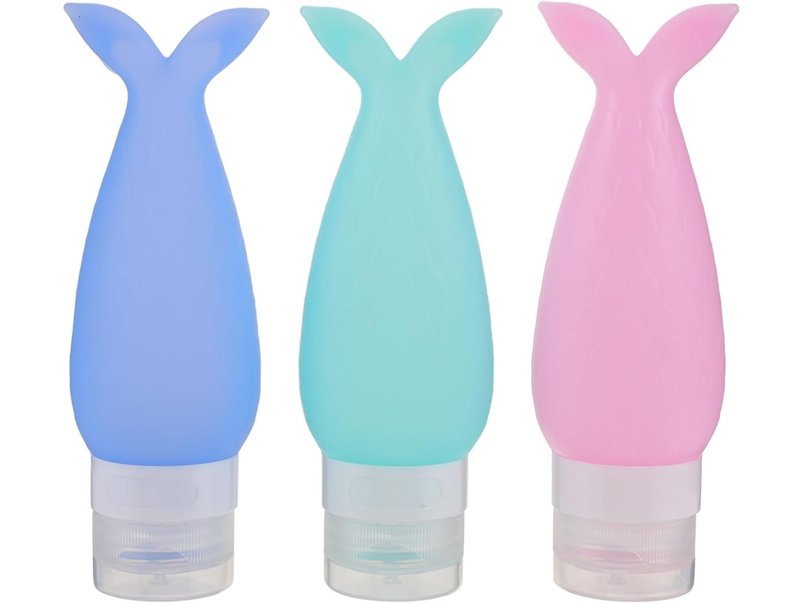 Flacon Cosmétique Silicone Queue De Poisson 3 Pièces 90ml
