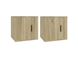 Wall-mounted Tv Cabinet Set, Wall-mounted Tv Cabinet Sets Vidaxl Marrom Madeira Processada (40 X 34.5 X 40 Cm)