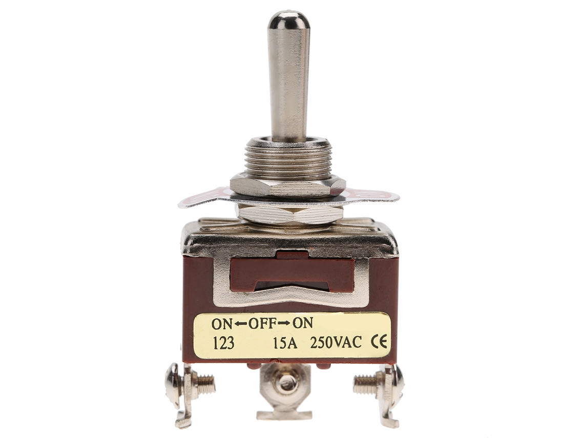 Interruptor Toggle Momentâneo On Off On Spdt 3 Pinos 12mm 15a 250vac