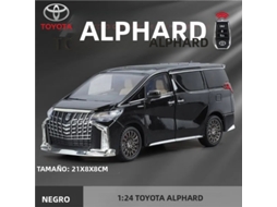 (preto) Miniatura Em Metal Na Escala 1:24 Do Toyota Alphard, Um Sedã De Luxo, Com Efeitos Sonoros E Luminosos.