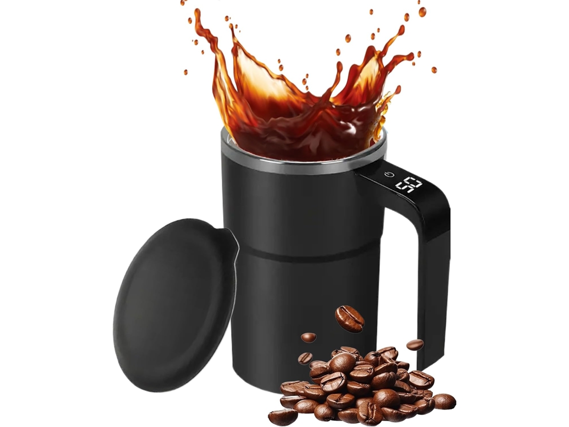 Caneca De Café Com Misturador Automático, Visor De Temperatura E Recarregável.