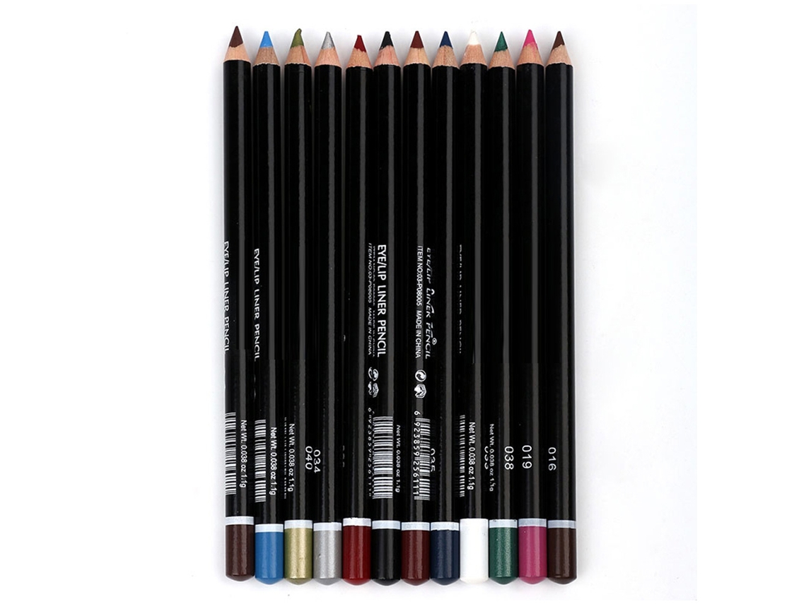 12pcs Lápiz Y Pluma De Eyeliner Multicolor Impermeable - Cosméticos