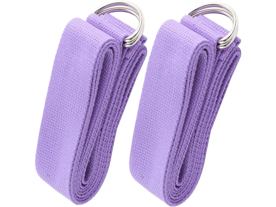 Toyvian Conjunto De 2-faixas Elásticas Resistência Para Yoga Na Cor Roxo Claro Com Design Anti Enrolamento