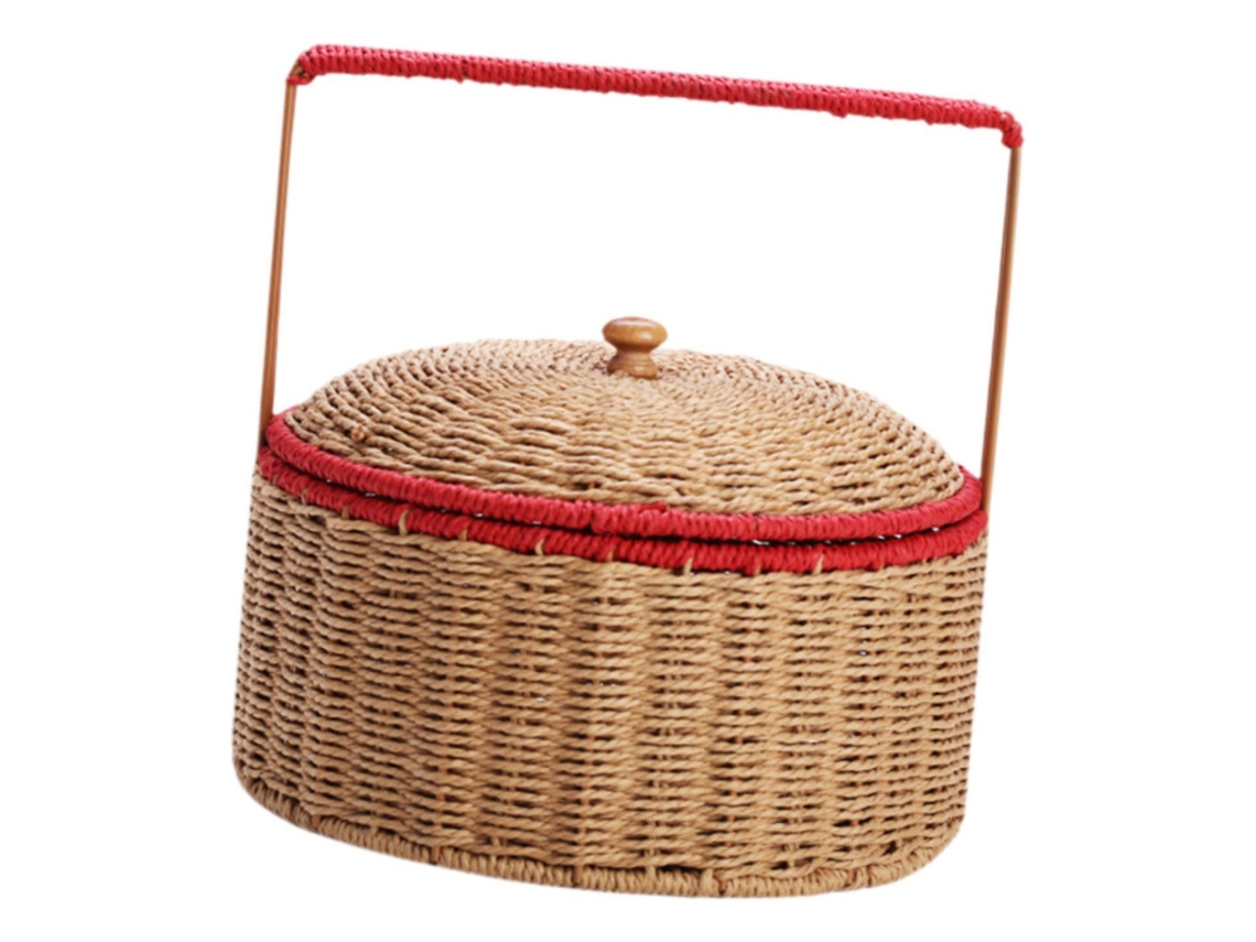 Cesta Feita À Mão Com Alça, Cesta De Corda De Camada Únicaslowmoose