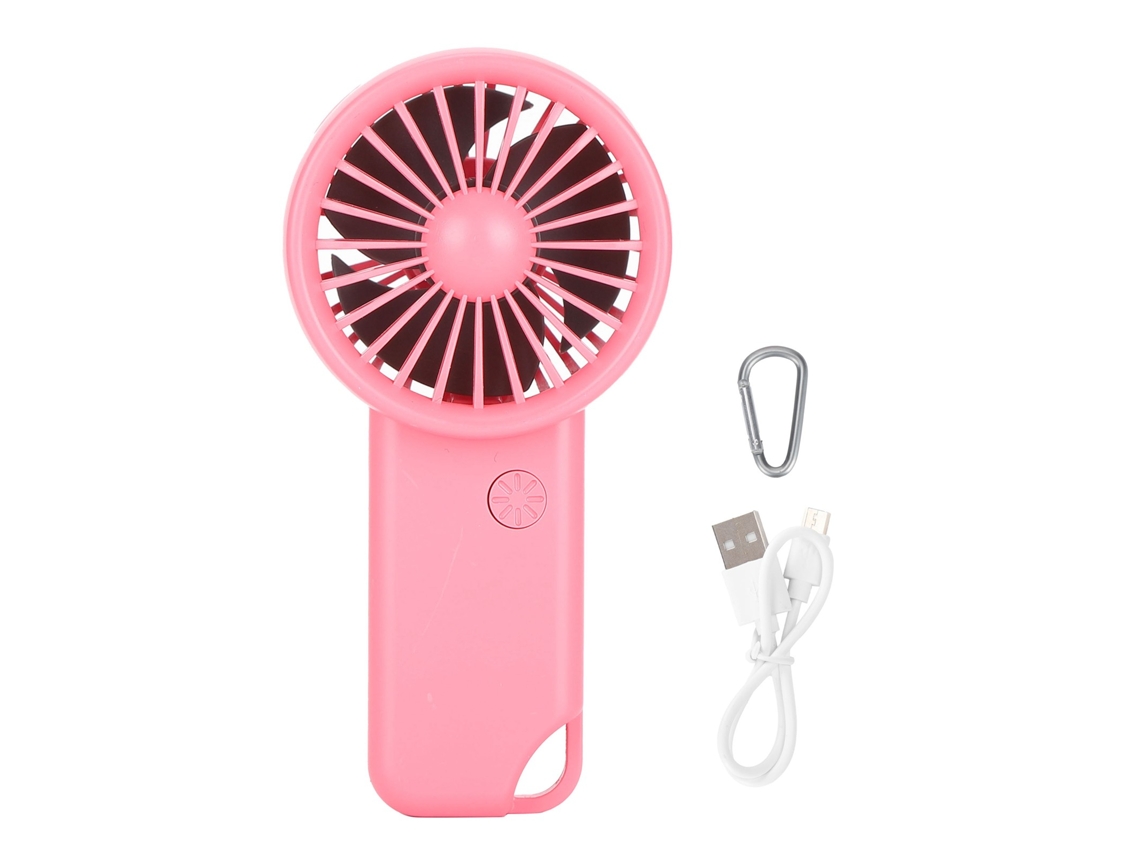 Ventilador Portátil Mini Usb Recarregável 500mah 3 Velocidades Com Carabiner Vermelho Para Escritório E Exterior