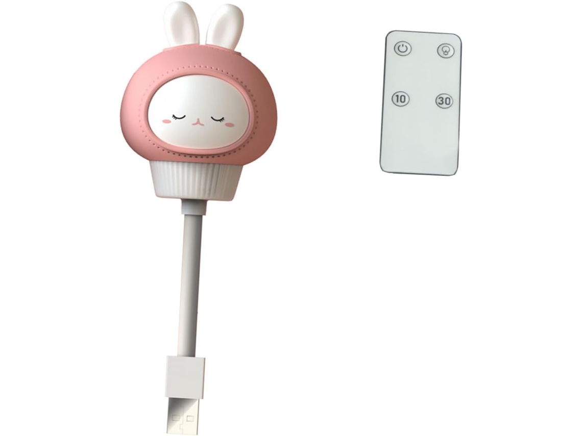 Luminária Noturna Coelho Vicasky, Tamanho Pequeno, Alimentação Usb,