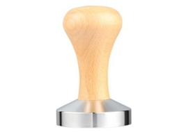 Compactador De Café Para Máquina Expresso, Design Ergonômico, Ferramenta Prensagem Em Aço Inoxidável Com Base Plana E Cabo Madeira, Pó Superfície