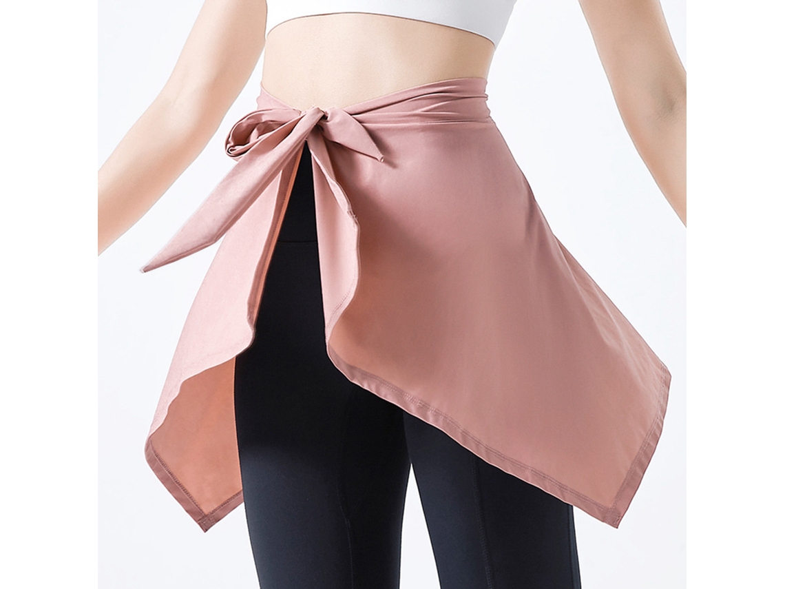 Saia Esportiva De Poliéster Suave Absorvente Para Yoga Fitness Tênis Rosa Tamanho Único Com Laço