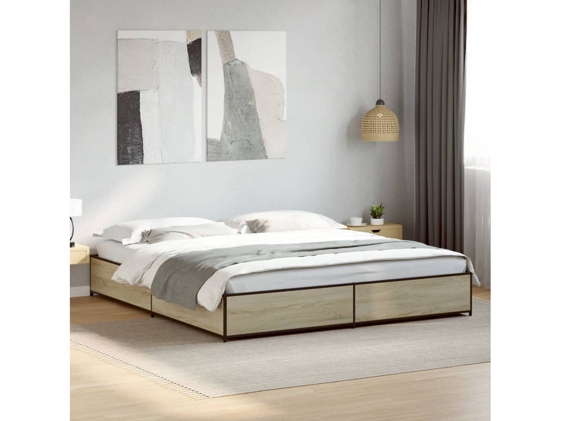 Vidaxl Estrutura De Cama 200x200 Cm Derivados Madeira/metal