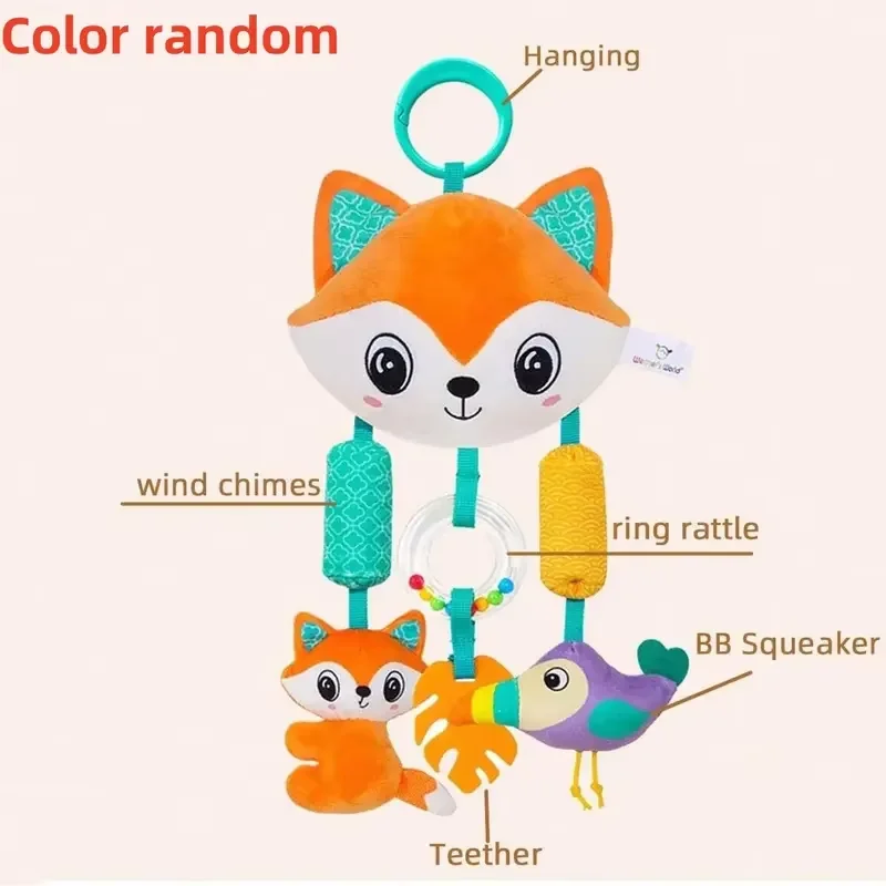 Chocalho para Berço de Bebê, Brinquedo Espiral de Desenho Animado com Animais para Pendurar MDUG (raposa)