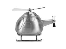 Banco de Moedas Decorativo Metal Helicóptero Presente