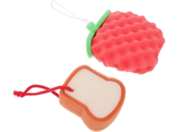 Conjunto De 2 Esponjas De Banho Vermelhas Para Meninos E Meninas, Macias E Delicadas, Feitas De Nylon.