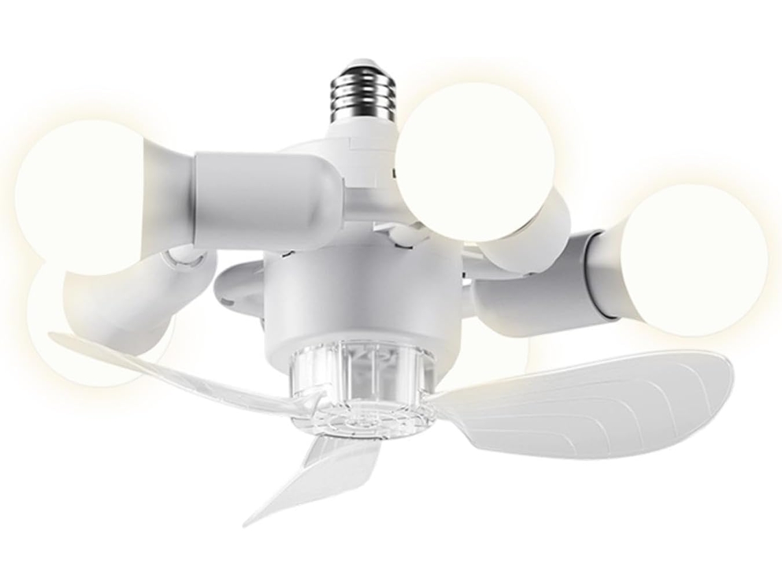 Ventilador De Teto Com Luz, Base De Rosca E27, Soprador De Ar
