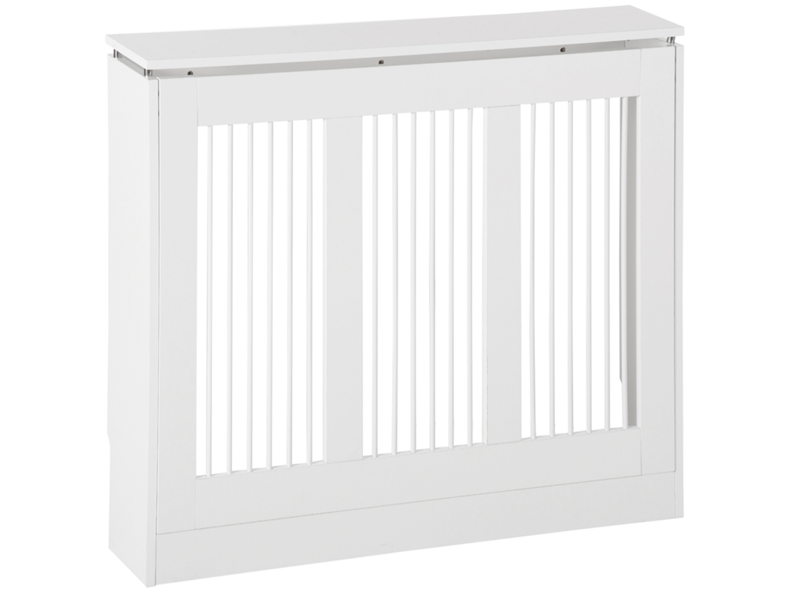 Cobertura De Radiador Mdf E Aço Cor Branco 90x18x84 Cm Homcom