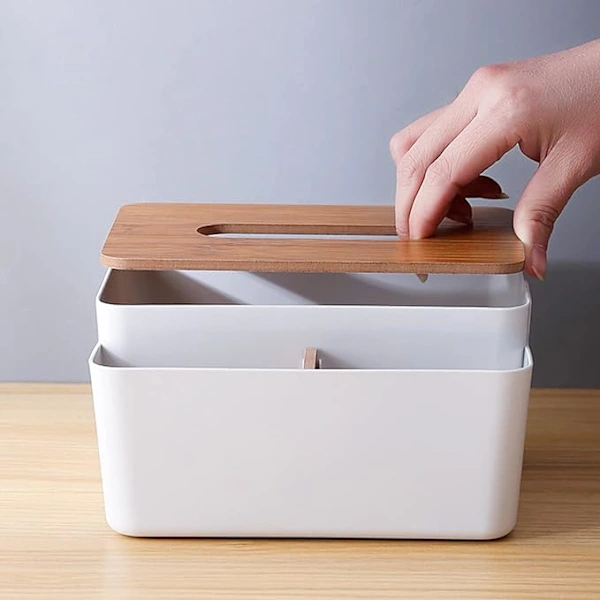Porta, Guardanapos, Dispensador de Guardanapos Cosméticos, Branco, para Mesa BRILVIBERA