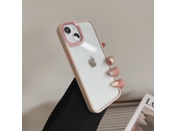 Capa Para Iphone 17 Air Rosa Metálico, Simples, Cor Sólida, Metal Transparente, Com Sulcos, Anti-queda