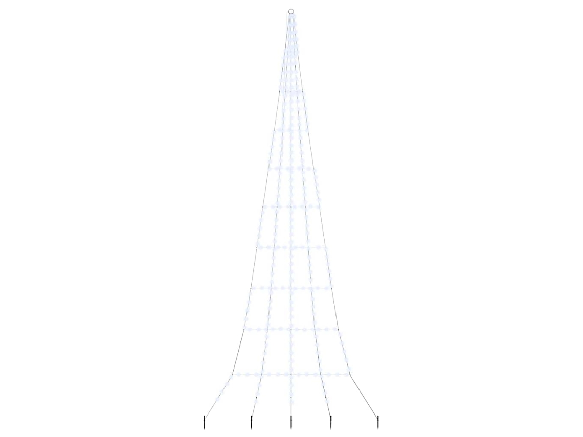 Conjunto 1 Árvore De Led Vidaxl Branco Frio Metal (511 Cm)