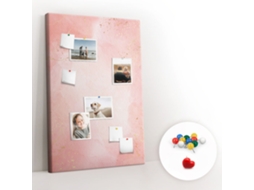 Quadro De Cortiça Com Impressão Mármore Rosa Para O Corredor Espelharte (80x120 Cm)