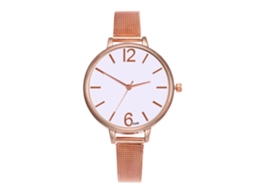Relógio Analógico de Quartzo Feminino com Pulseira de Aço Estilo Simples e Elegante (ouro Rosa)